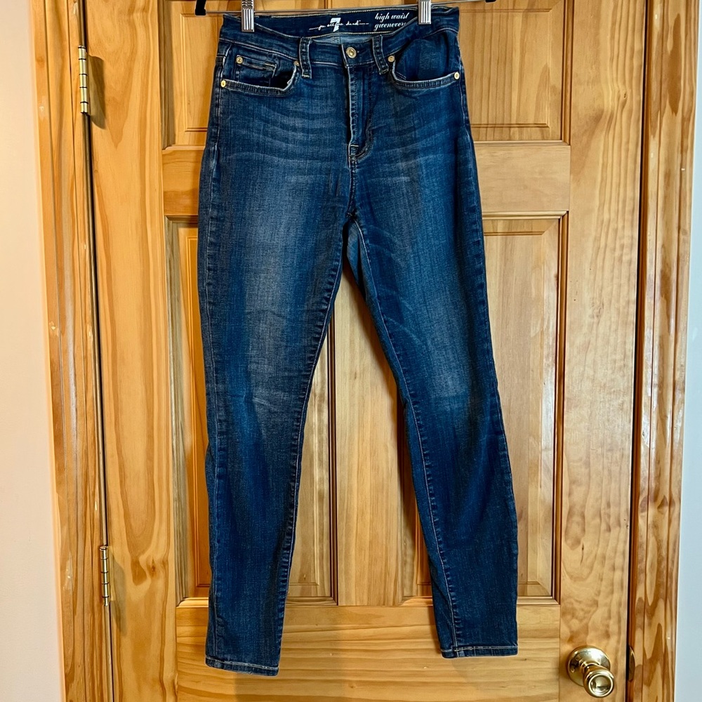 7 for all mankind high waist gwenevere skinny jeans size 27
